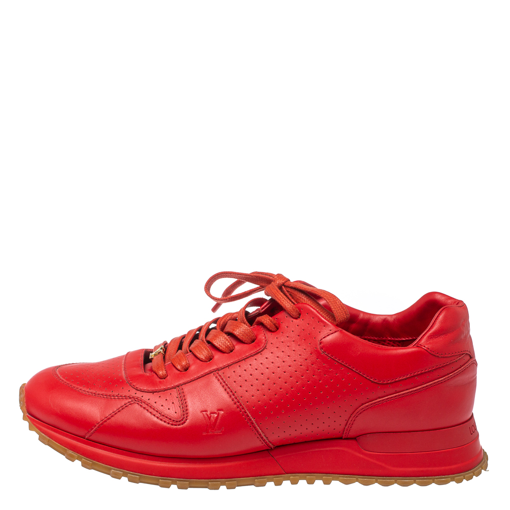 

Louis Vuitton x Supreme Red Leather Run Away Lace Up Sneakers Size