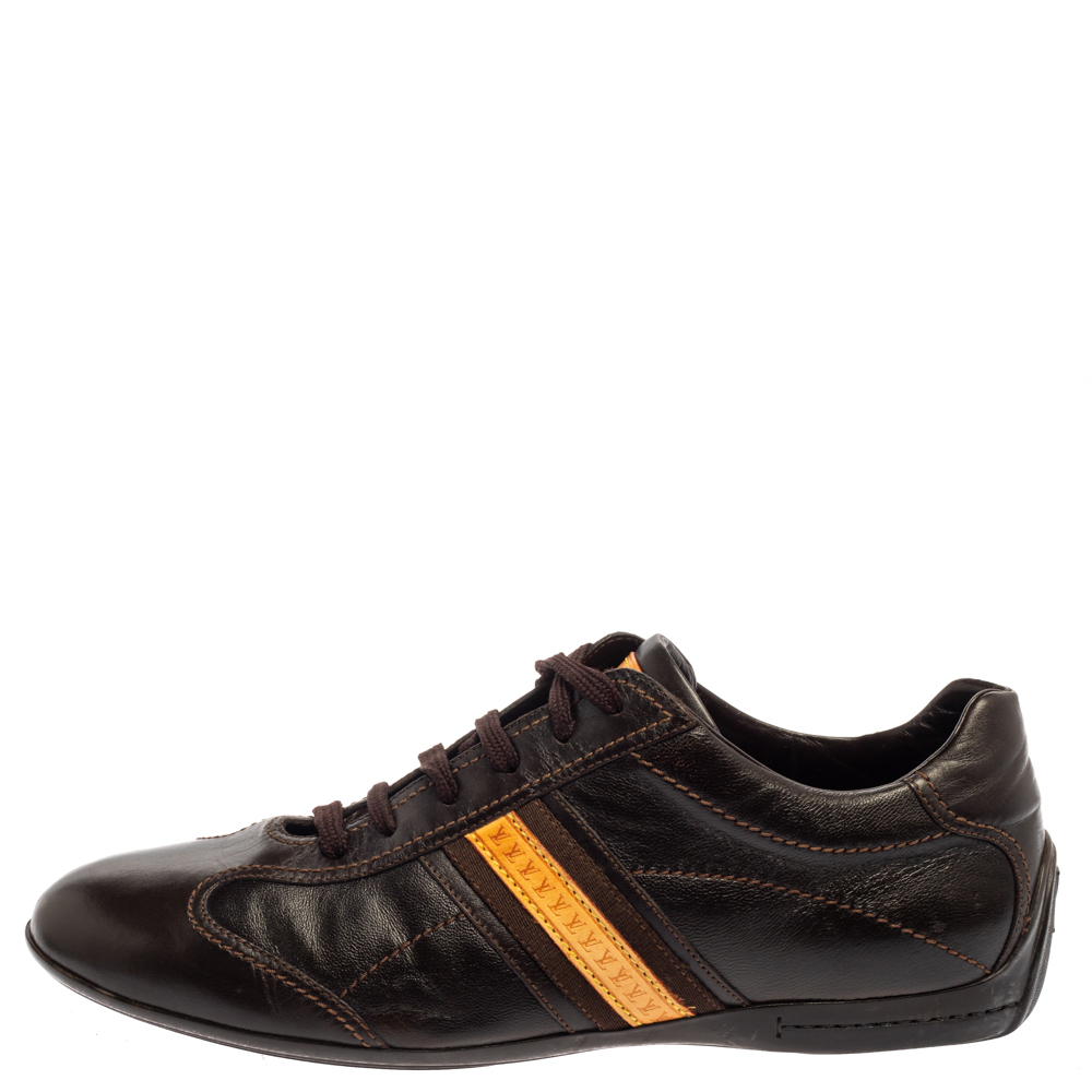 

Louis Vuitton Brown Leather Low Top Sneakers Size