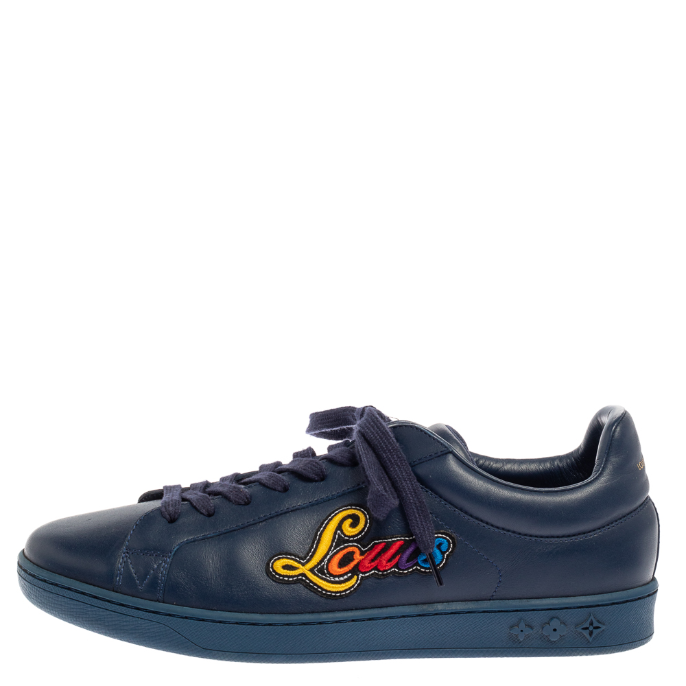 

Louis Vuitton Blue Leather Luxembourg Low Top Sneakers Size