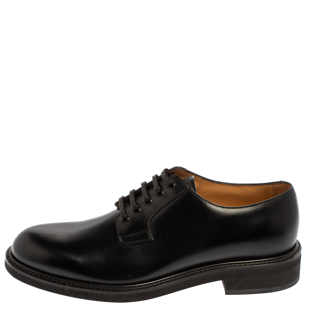 

Louis Vuitton Black Leather Lace Up Loafers Size
