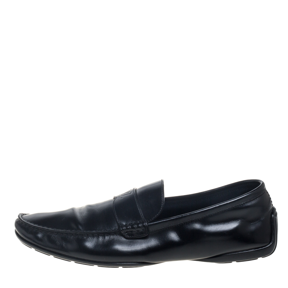 

Louis Vuitton Black Leather Loafers Size