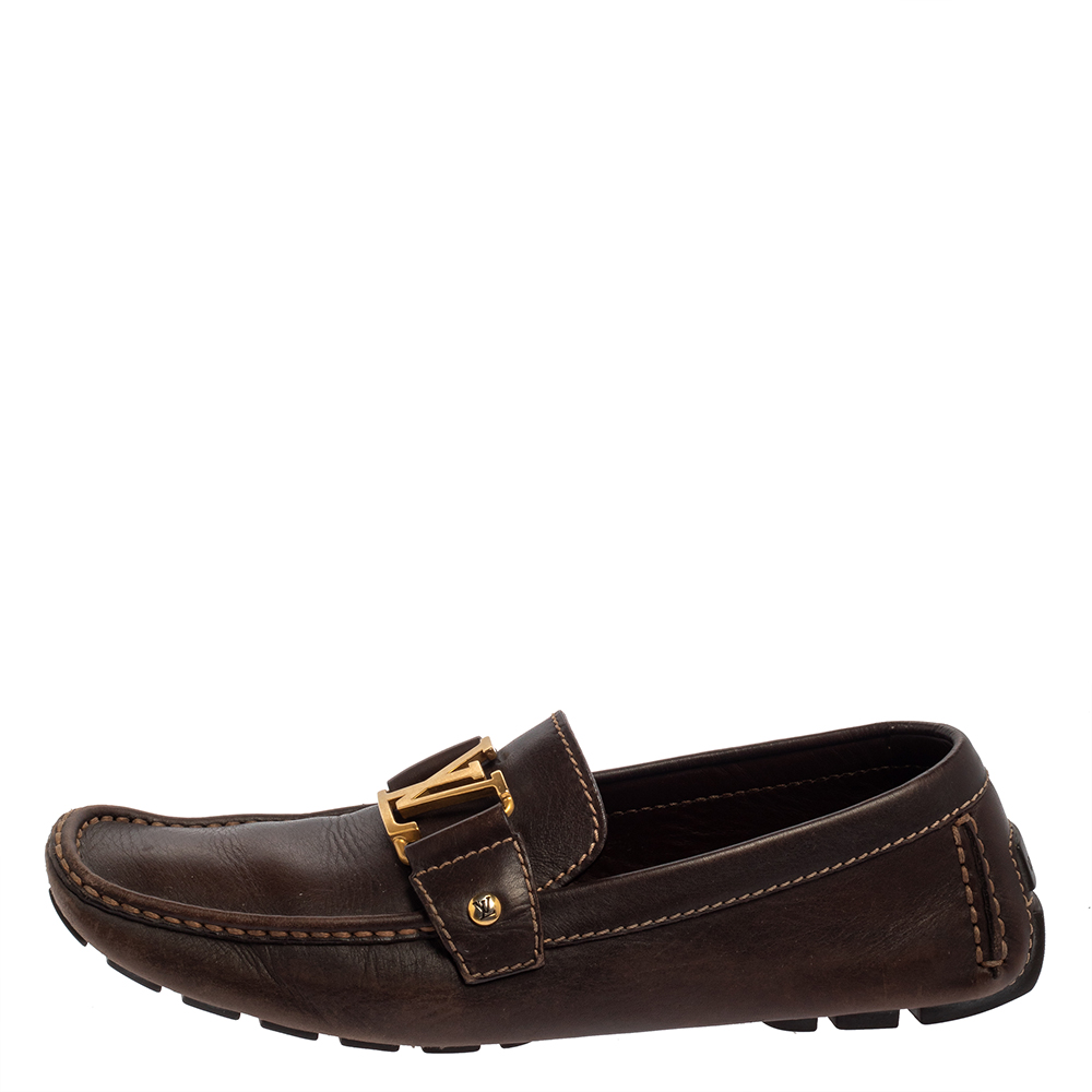 

Louis Vuitton Brown Leather Slip On Loafers Size