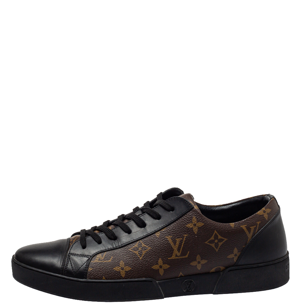 

Louis Vuitton Monogram/Black Canvas And Leather Match Up Sneaker Size, Brown