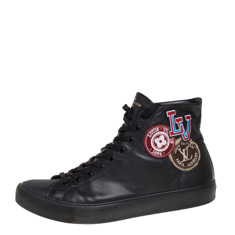 

Louis Vuitton Black Leather Tattoo Trainer Boots Size