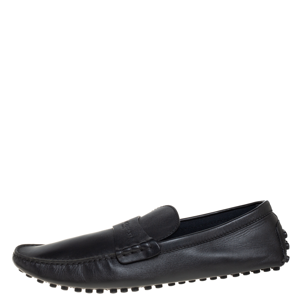 

Louis Vuitton Black Leather Driving Loafers Size