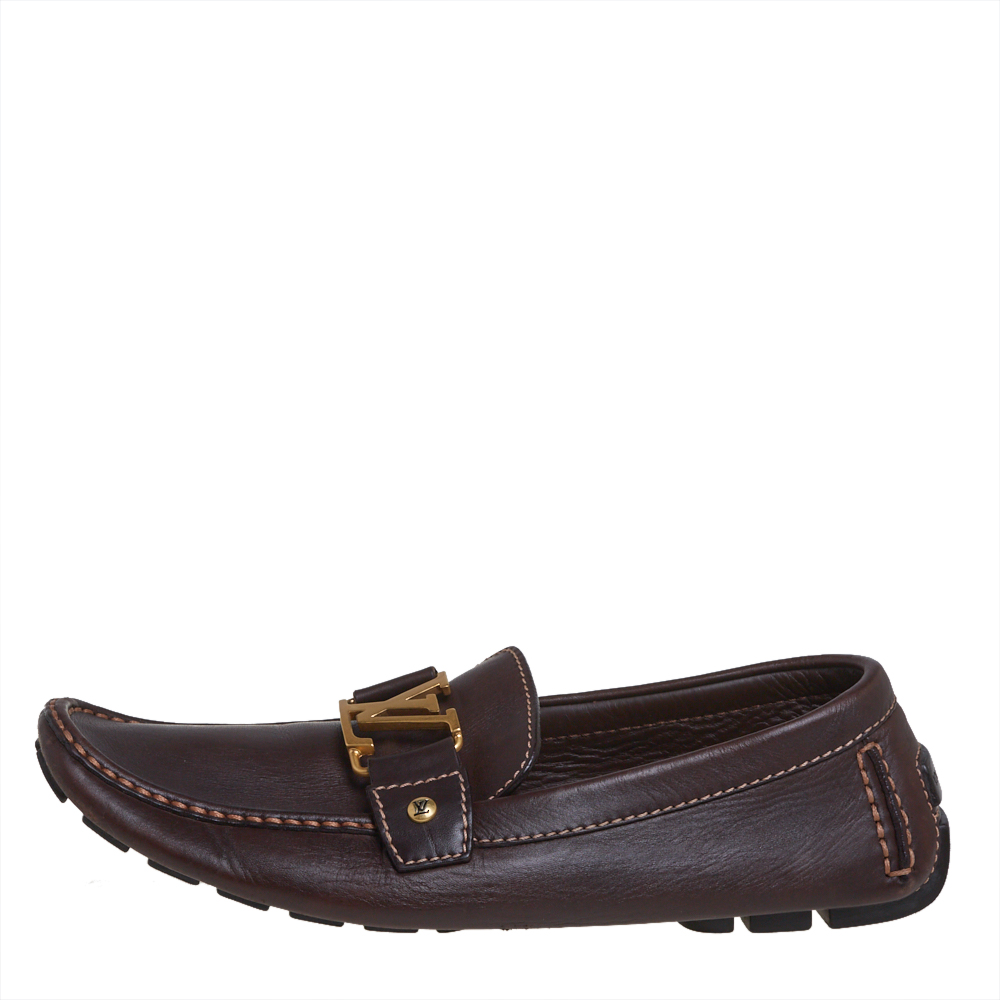 

Louis Vuitton Brown Leather Monte Carlo Loafers Size