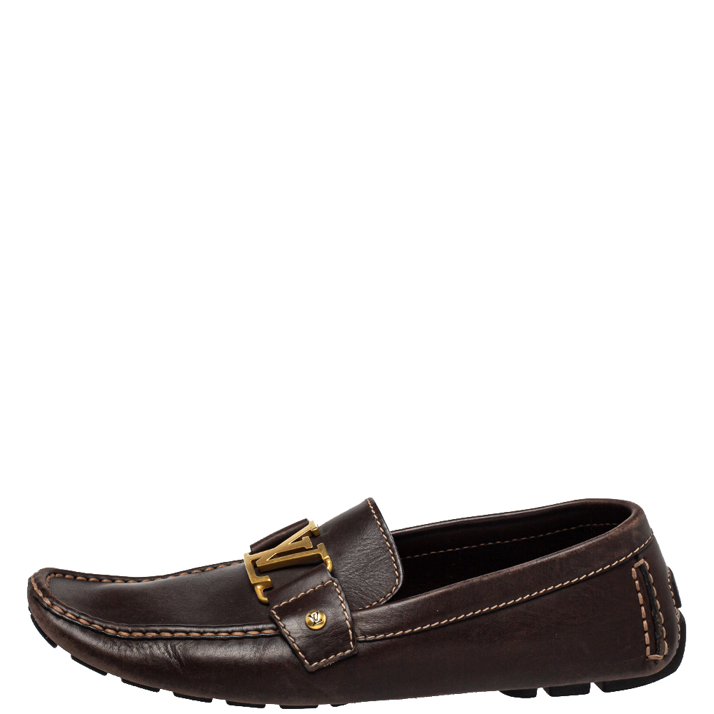 

Louis Vuitton Brown Leather Monte Carlo Slip On Loafers Size