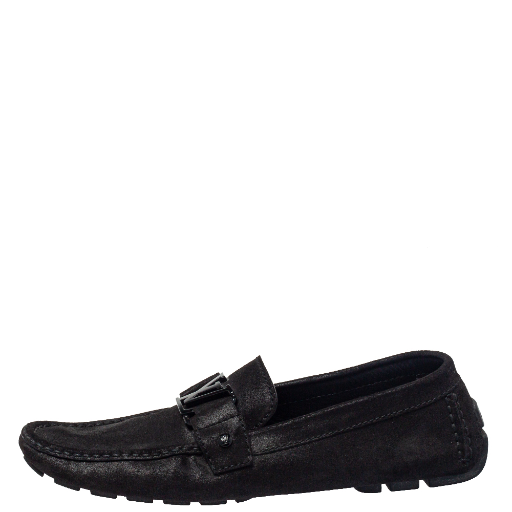

Louis Vuitton Black Suede Monte Carlo Loafers Size