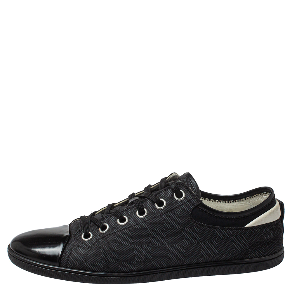 

Louis Vuitton Black/Grey Graphite Damier Nylon And Leather Cap Toe Low Top Sneakers Size