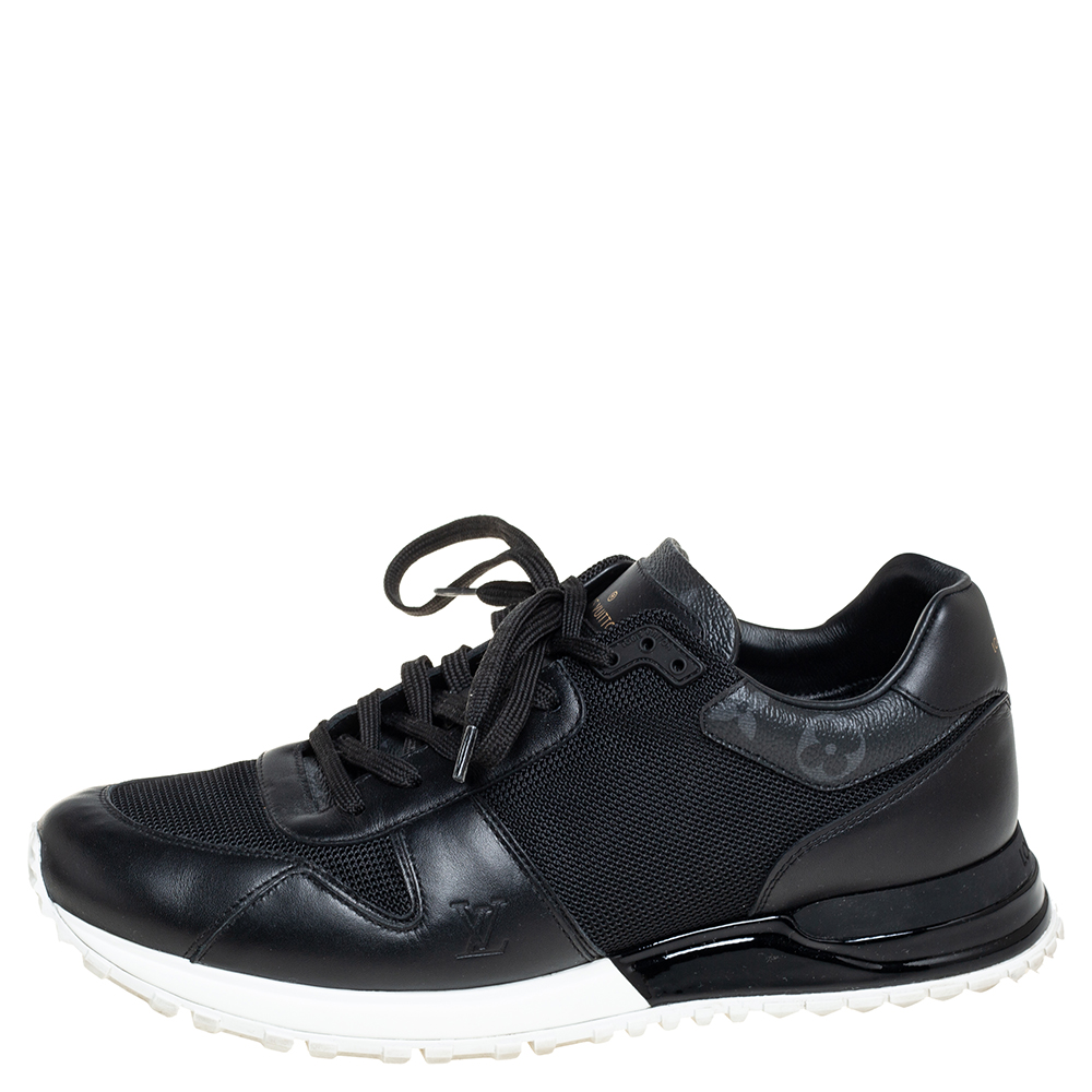 

Louis Vuitton Black Mesh And Leather Low Top Sneakers Size