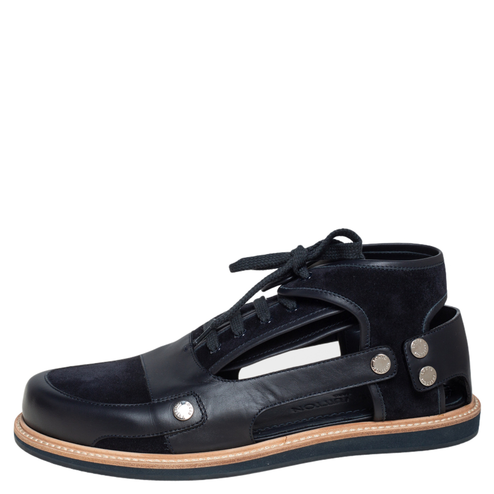 

Louis Vuitton Blue Leather and Suede Lace Sneakers Size