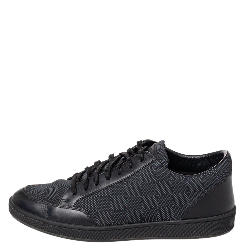 

Louis Vuitton Graphite Damier Fabric And Leather Offshore Low Top Sneakers Size, Black
