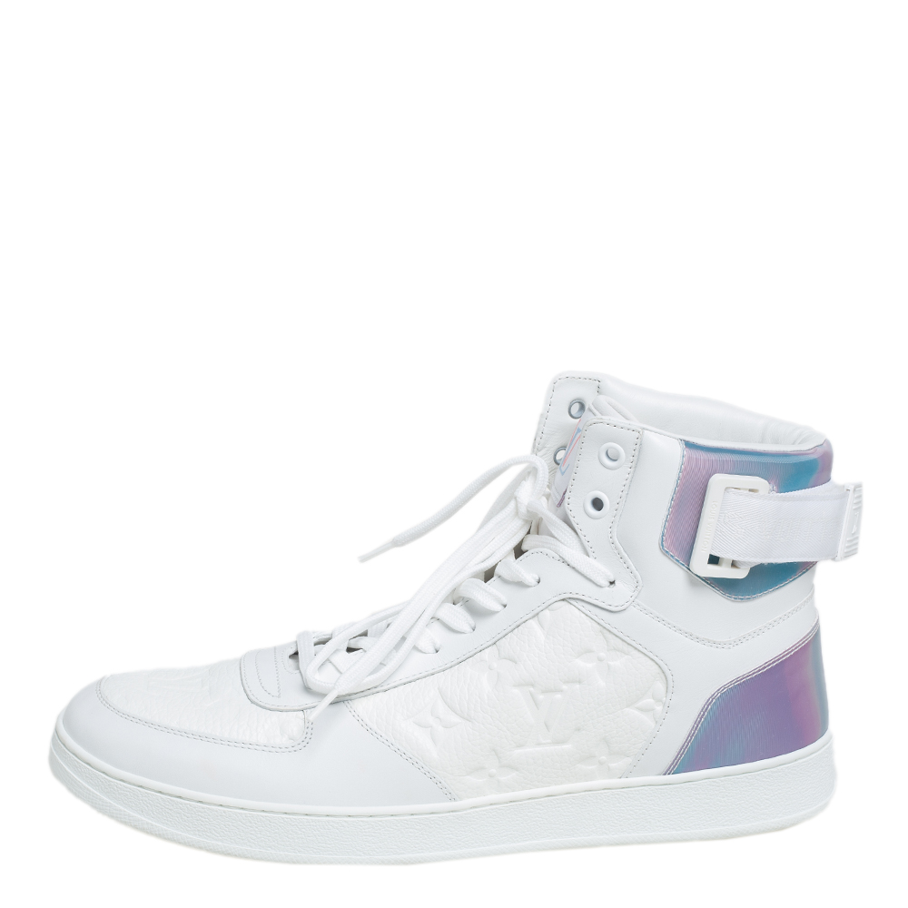 

Louis Vuitton White Leather Rivoli High Top Sneakers Size