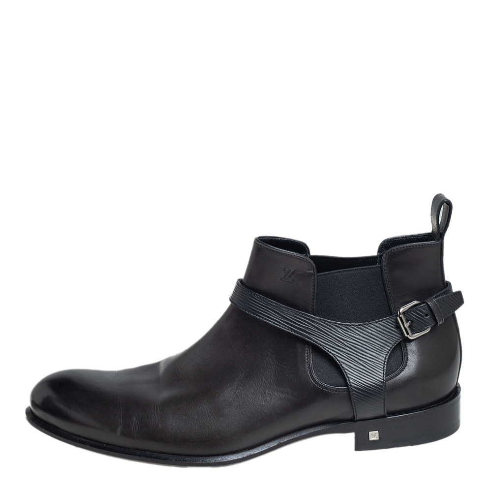 

Louis Vuitton Black Leather Greenwich Ankle Boots Size