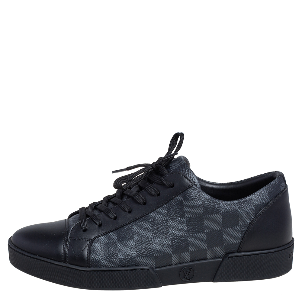 

Louis Vuitton Graphite Canvas and Leather Match Up Low Top Sneakers Size, Black