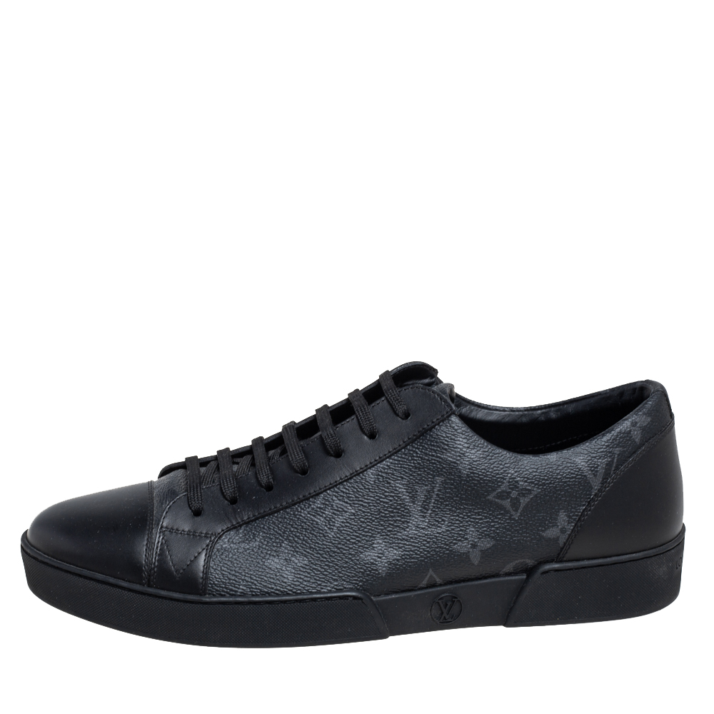 

Louis Vuitton Graphite Canvas and Leather Match Up Low Top Sneakers Size, Black