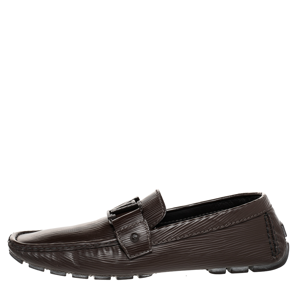 

Louis Vuitton Dark Brown Epi Leather Monte Carlo Slip On Loafers Size