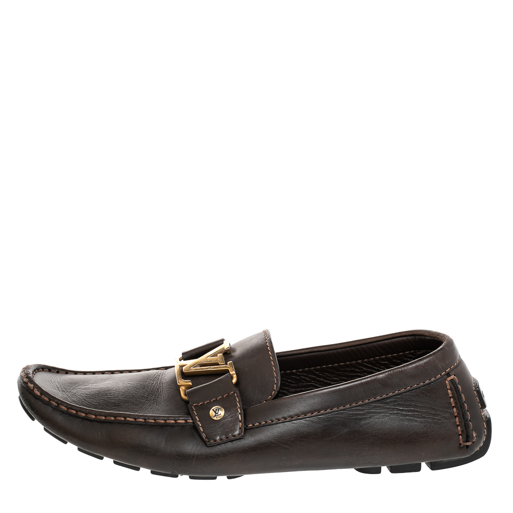 

Louis Vuitton Brown Leather Monte Carlo Loafers Size