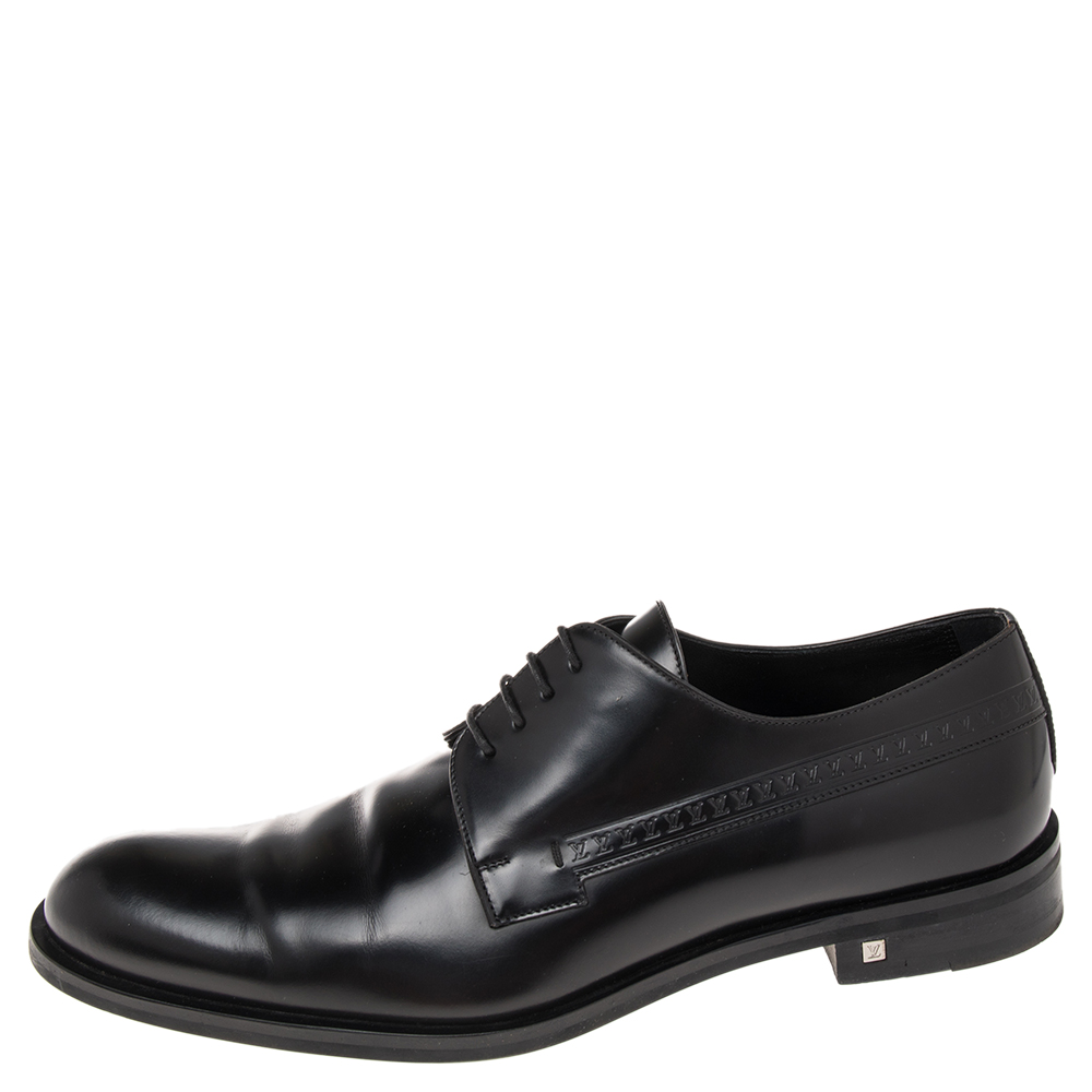 

louis Vuitton Black Leather Lace Up Oxford Size