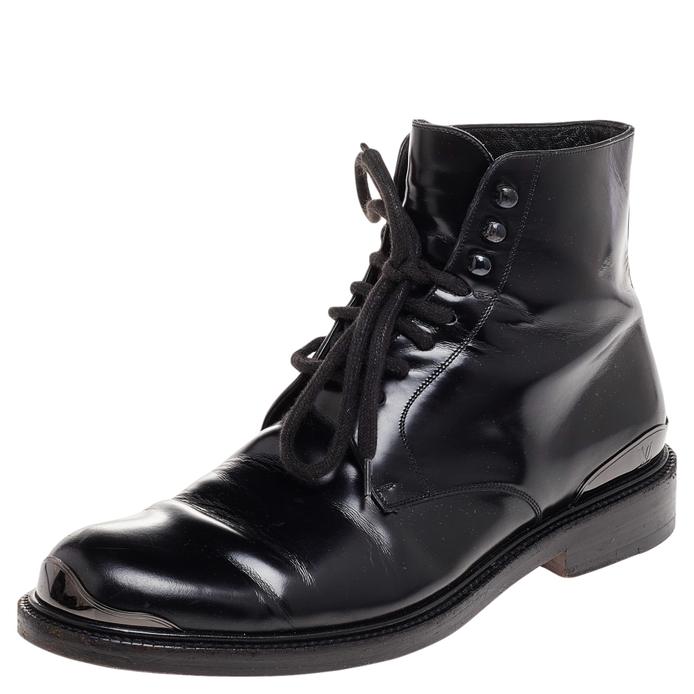 louis vuitton black combat boots