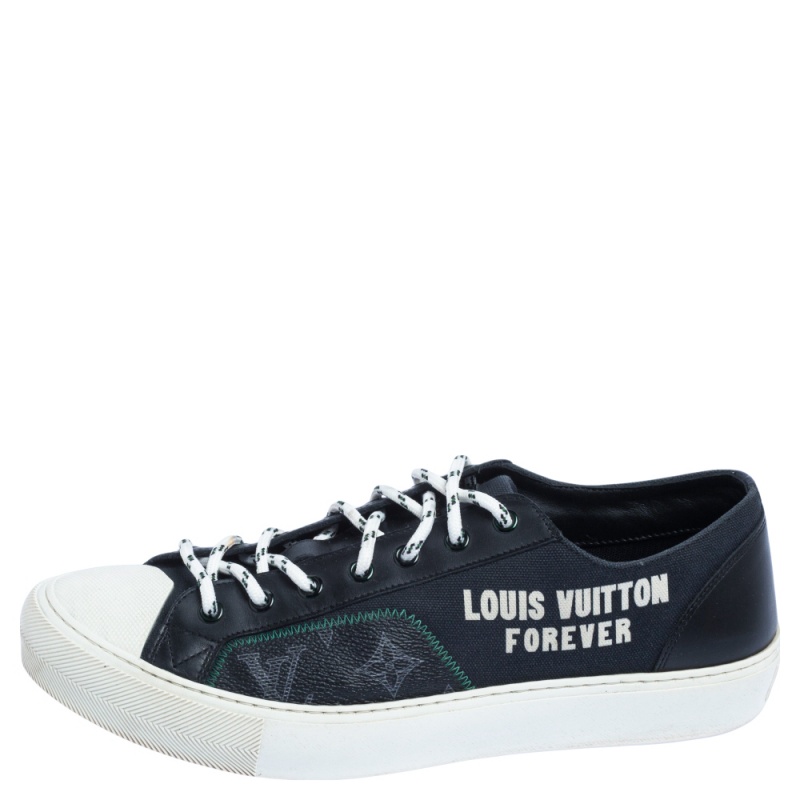 

Louis Vuitton Navy Blue Canvas And Leather LV Forever Tattoo Sneakers Size