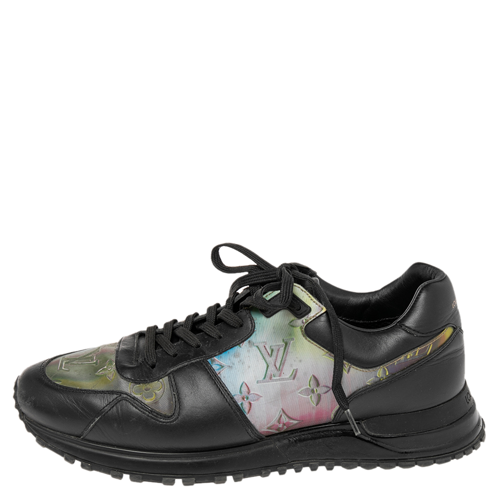 

Louis Vuitton Black/Iridescent Monogram Textile and Leather Run Away Sneakers Size