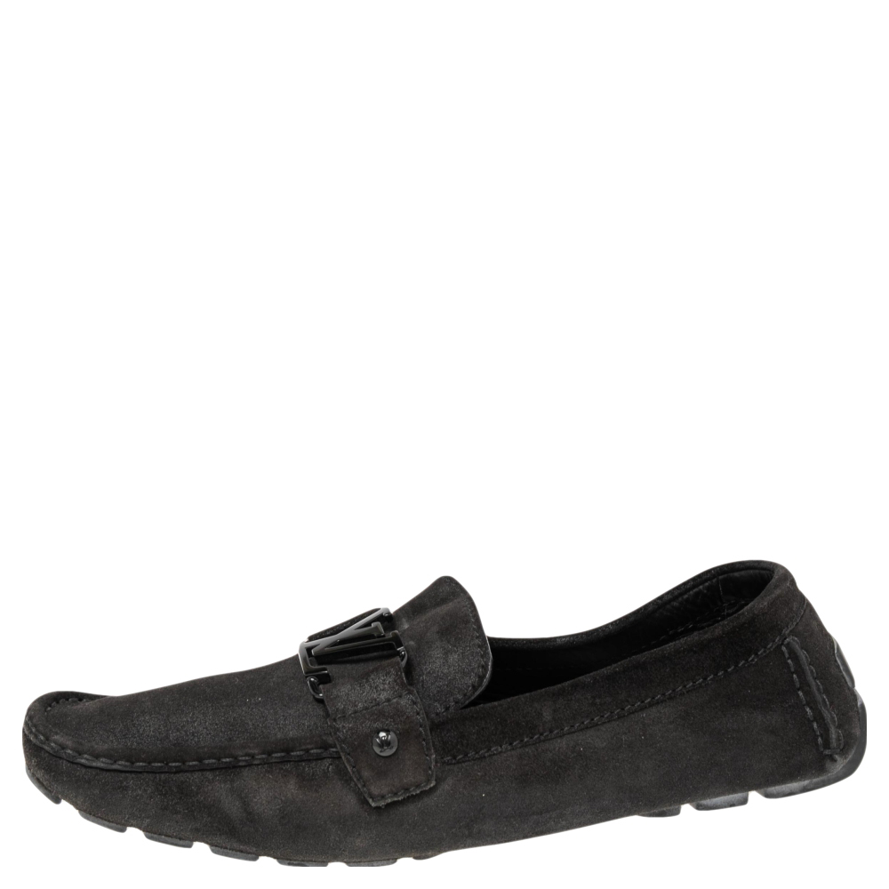 

Louis Vuitton Black Suede Slip On Loafers Size