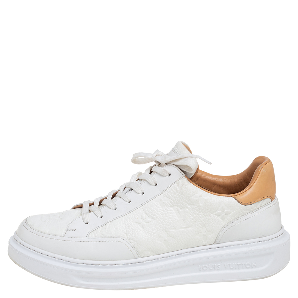 

Louis Vuitton White/Brown Leather Beverly Hills Sneakers Size