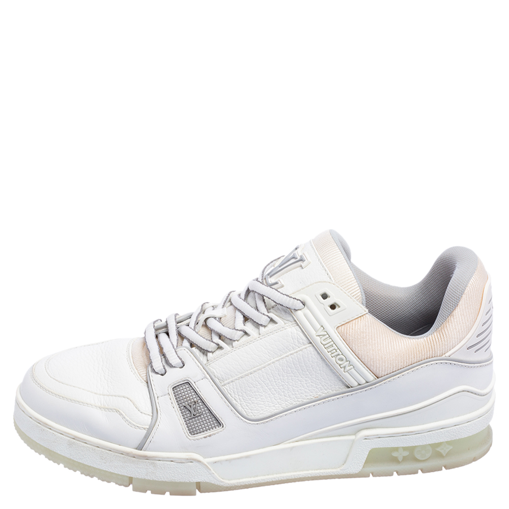 

Louis Vuitton White Leather Trainer Low Top Sneakers Size