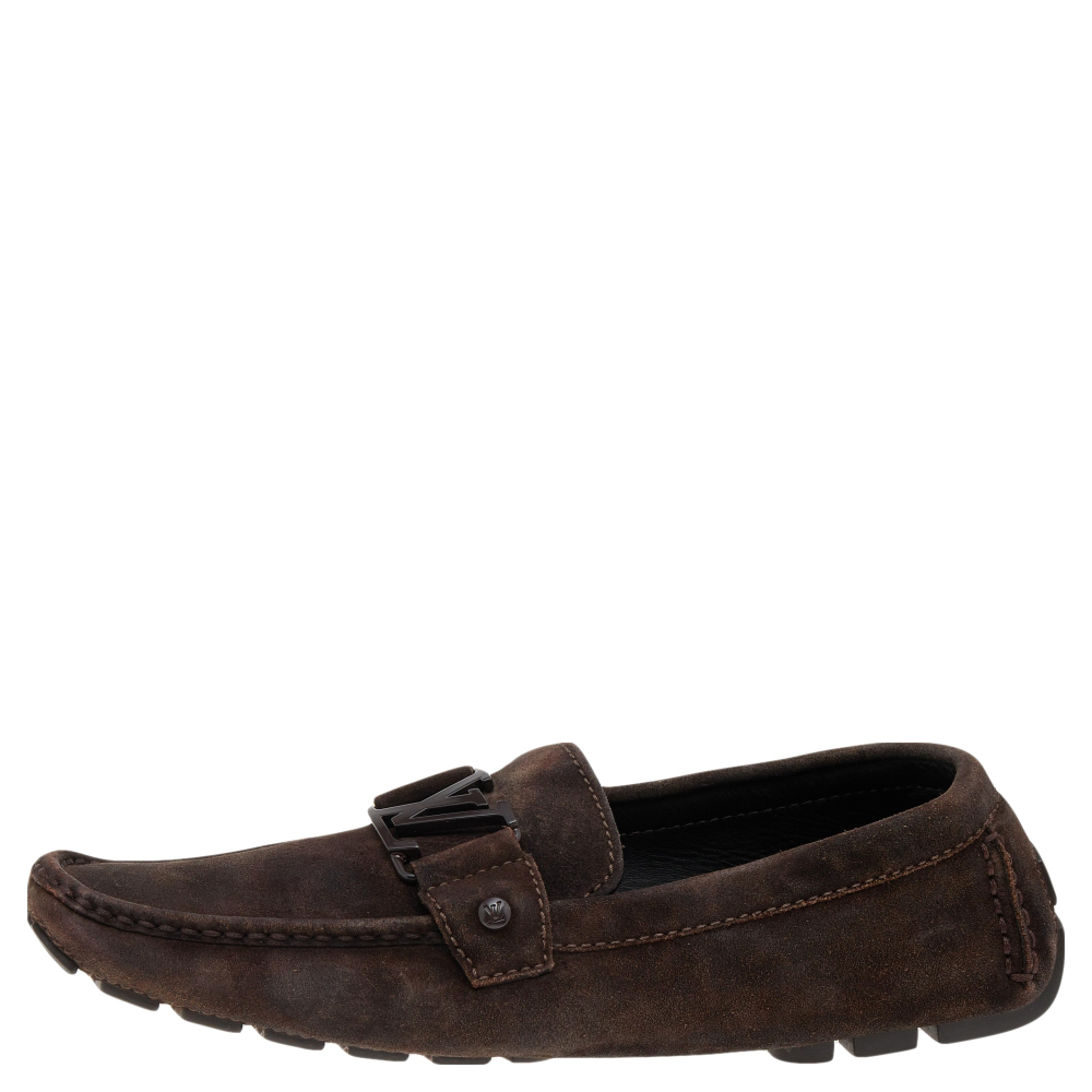 

Louis Vuitton Brown Suede Monte Carlo Slip On Loafers Size