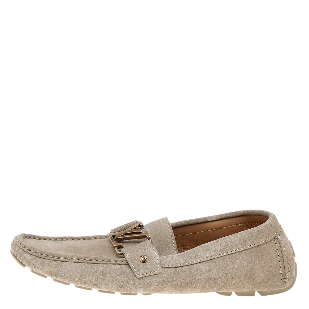 

Louis Vuitton Grey Suede Monte Carlo Loafers Size