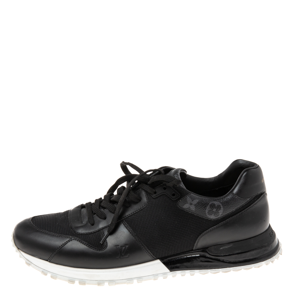 

Louis Vuitton Black Mesh And Monogram Canvas Run Away Sneakers Size