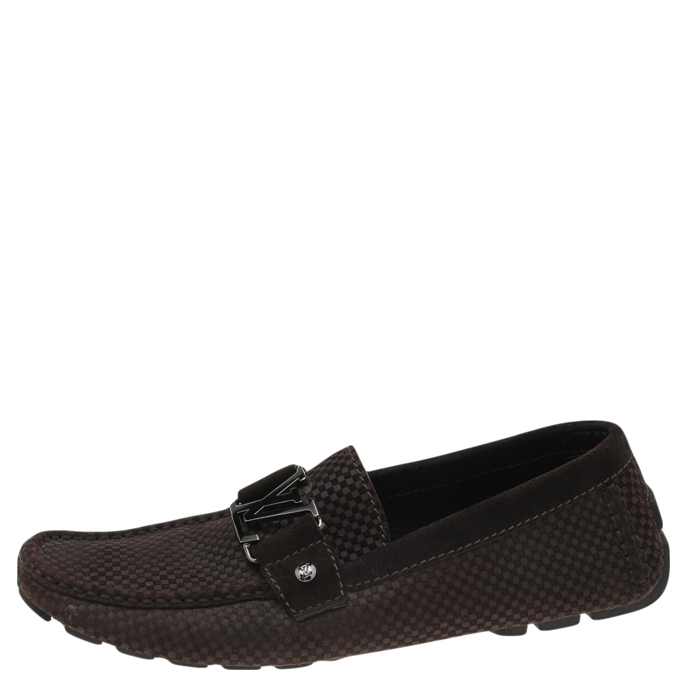 

Louis Vuitton Dark Brown Suede Monte Carlo Slip On Loafers Size