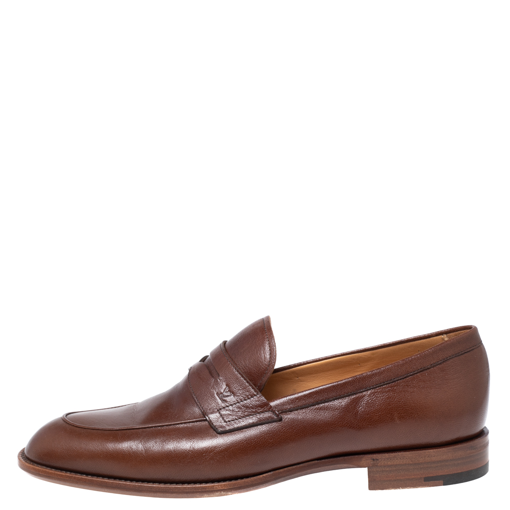

Louis Vuitton Brown Leather Penny Loafers Size
