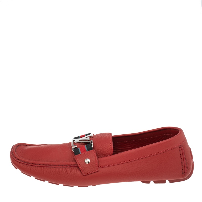 

Louis Vuitton Red Leather Monte Carlo Loafers Size