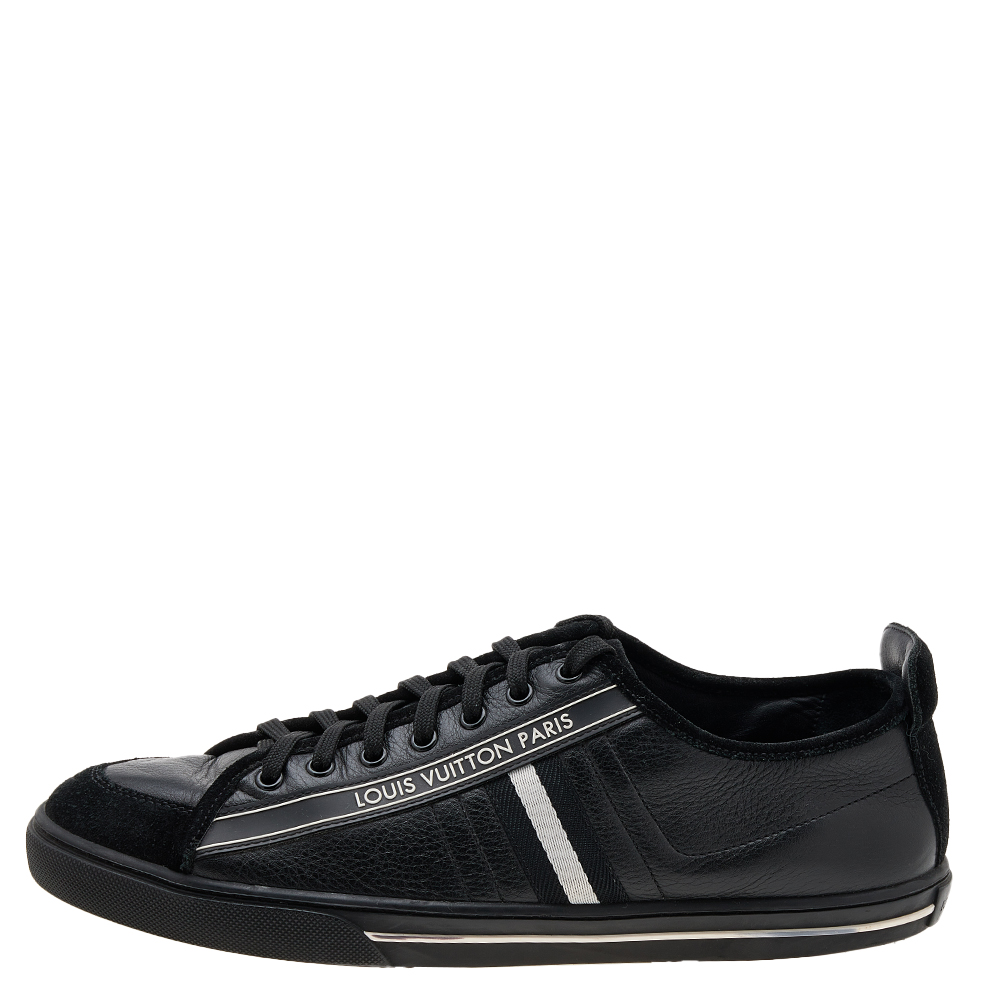 

Louis Vuitton Black Suede And Leather Cosmos Low Top Sneakers Size