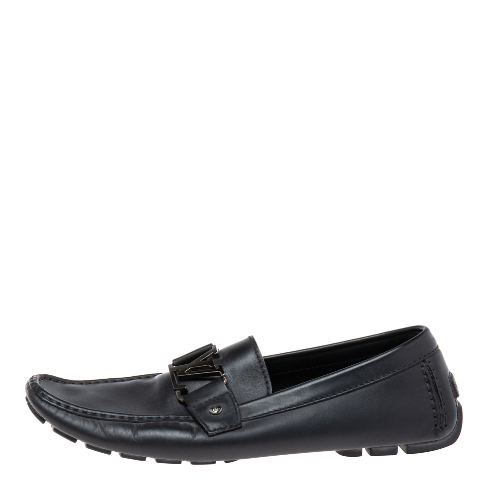 

Louis Vuitton Black Leather Monte Carlo Slip On Loafer Size