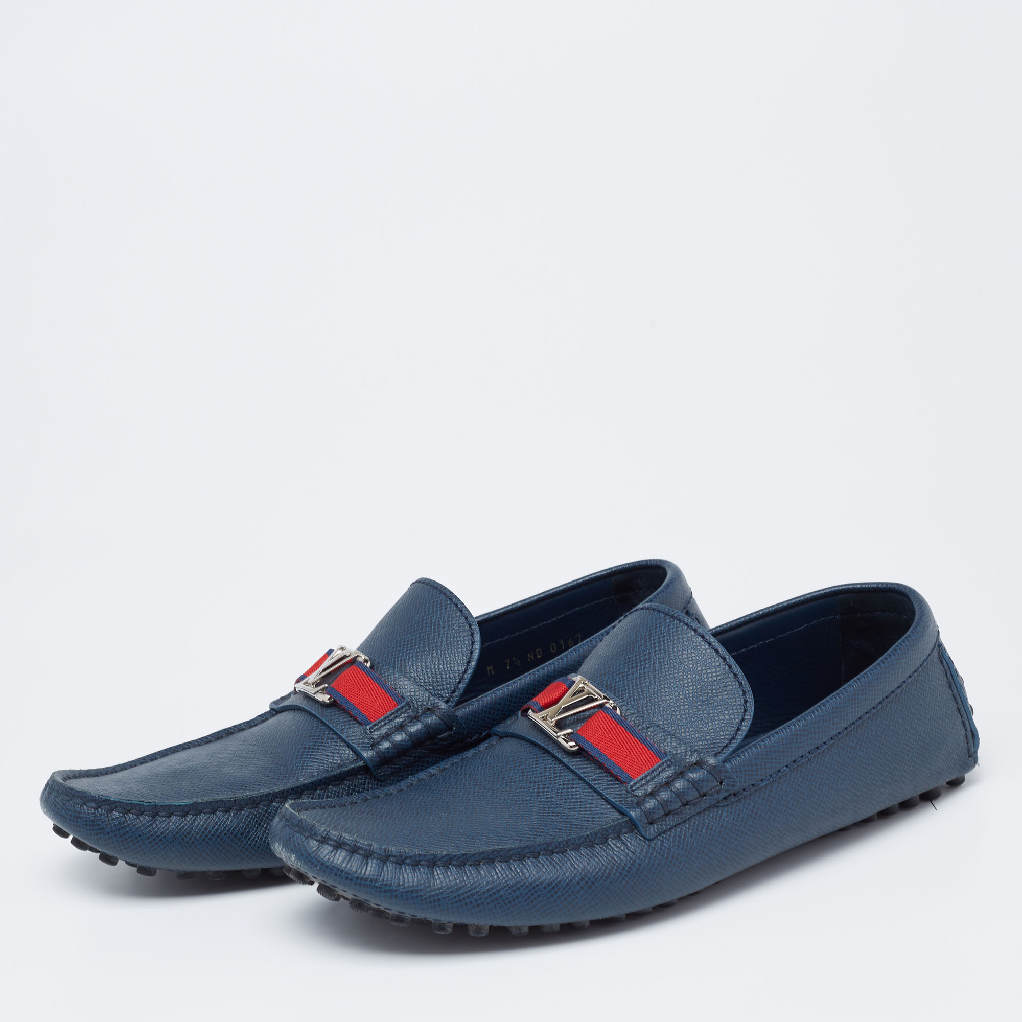 

Louis Vuitton Blue Leather Monte Carlo Loafers Size