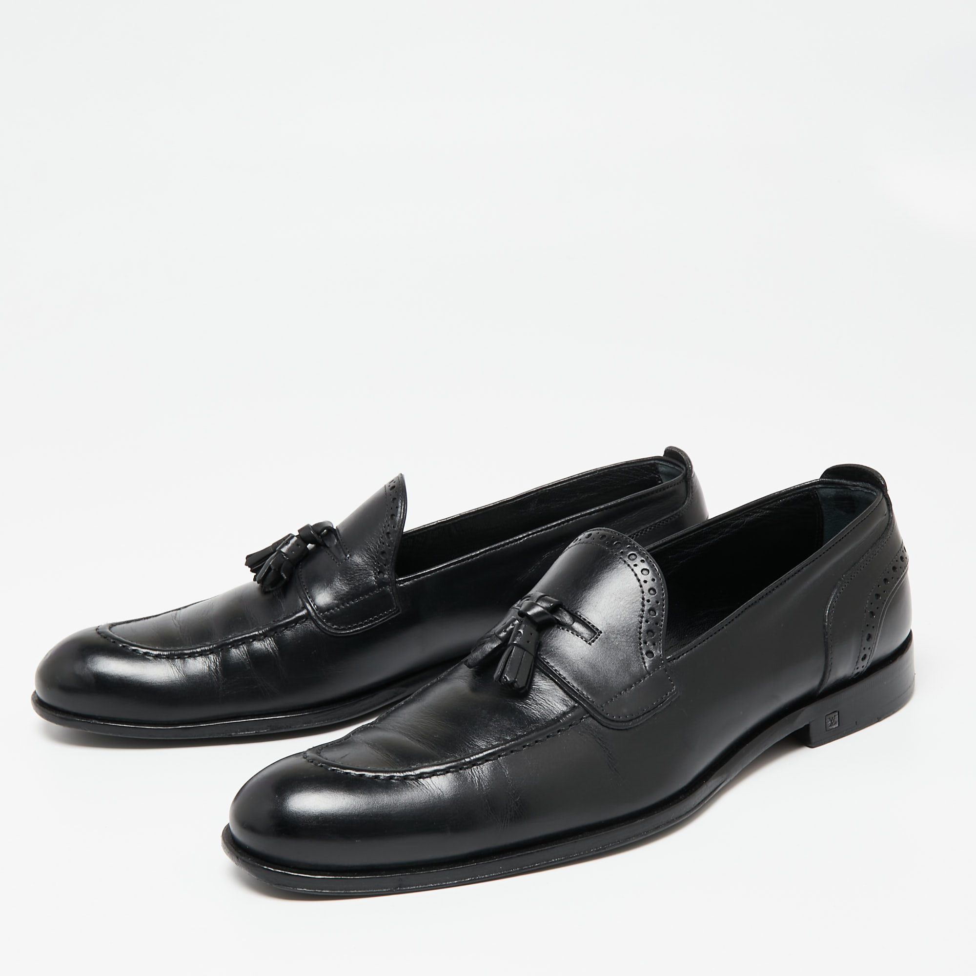 

Louis Vuitton Black Leather Trading Loafers Size