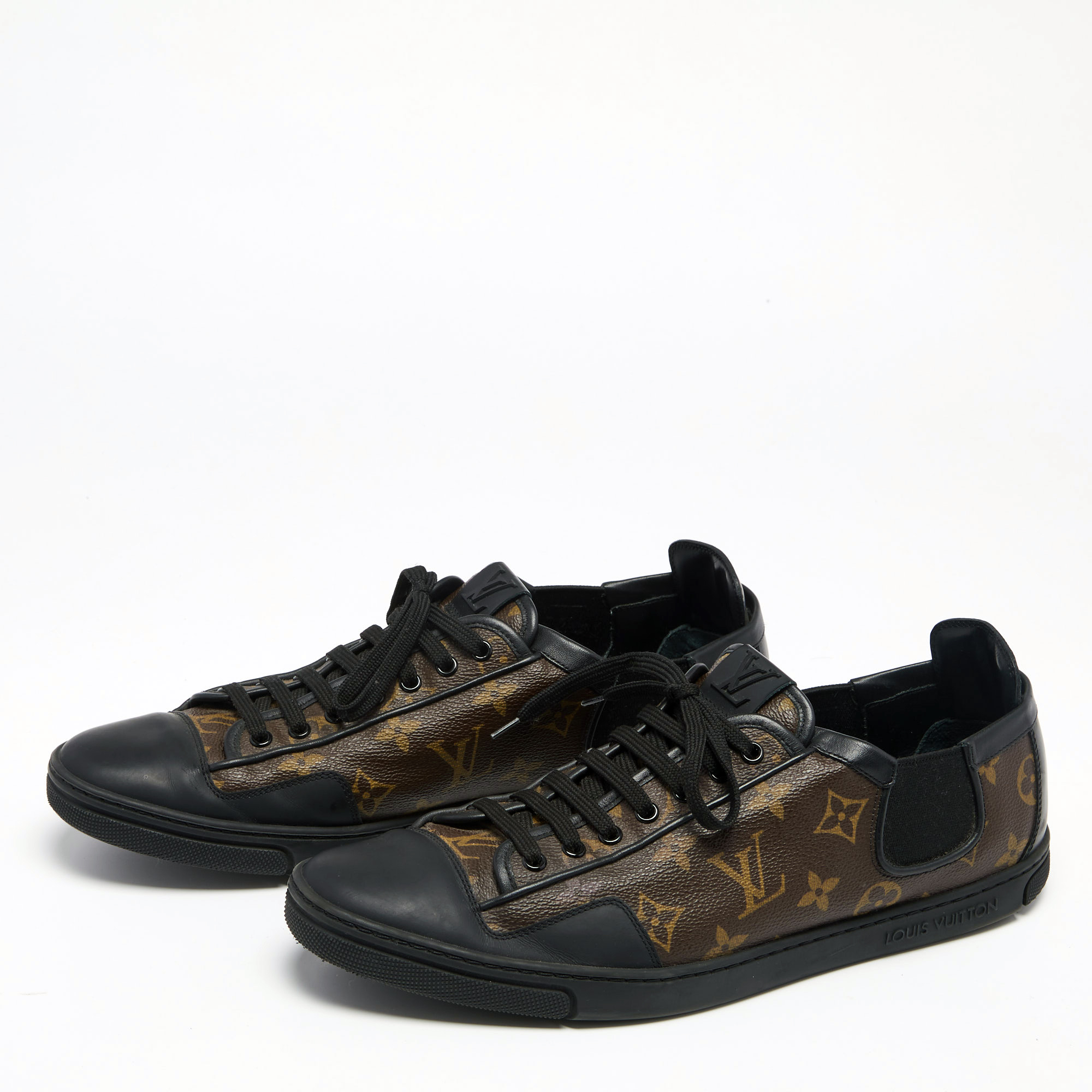 

Louis Vuitton Brown Monogram Canvas And Leather Slalom Low Top Sneakers Size