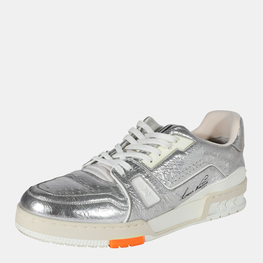 

Louis Vuitton Metallic LV Trainer Sneakers (8 UK/EU 42), Silver