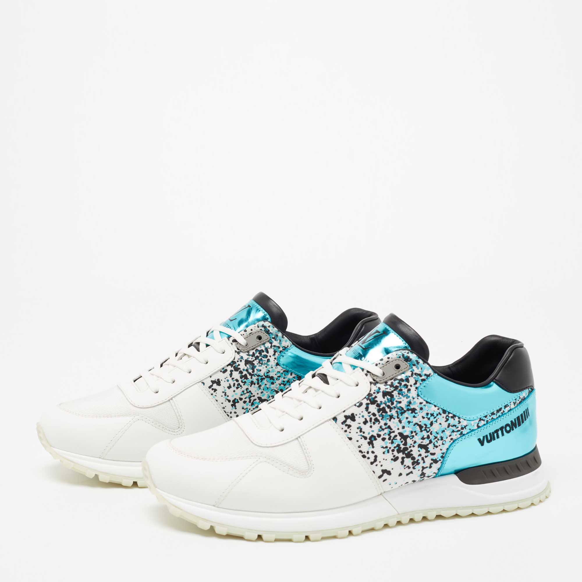 

Louis Vuitton Tri-Color Leather and Printed Fabric Runaway Low-Top Sneakers Size, White