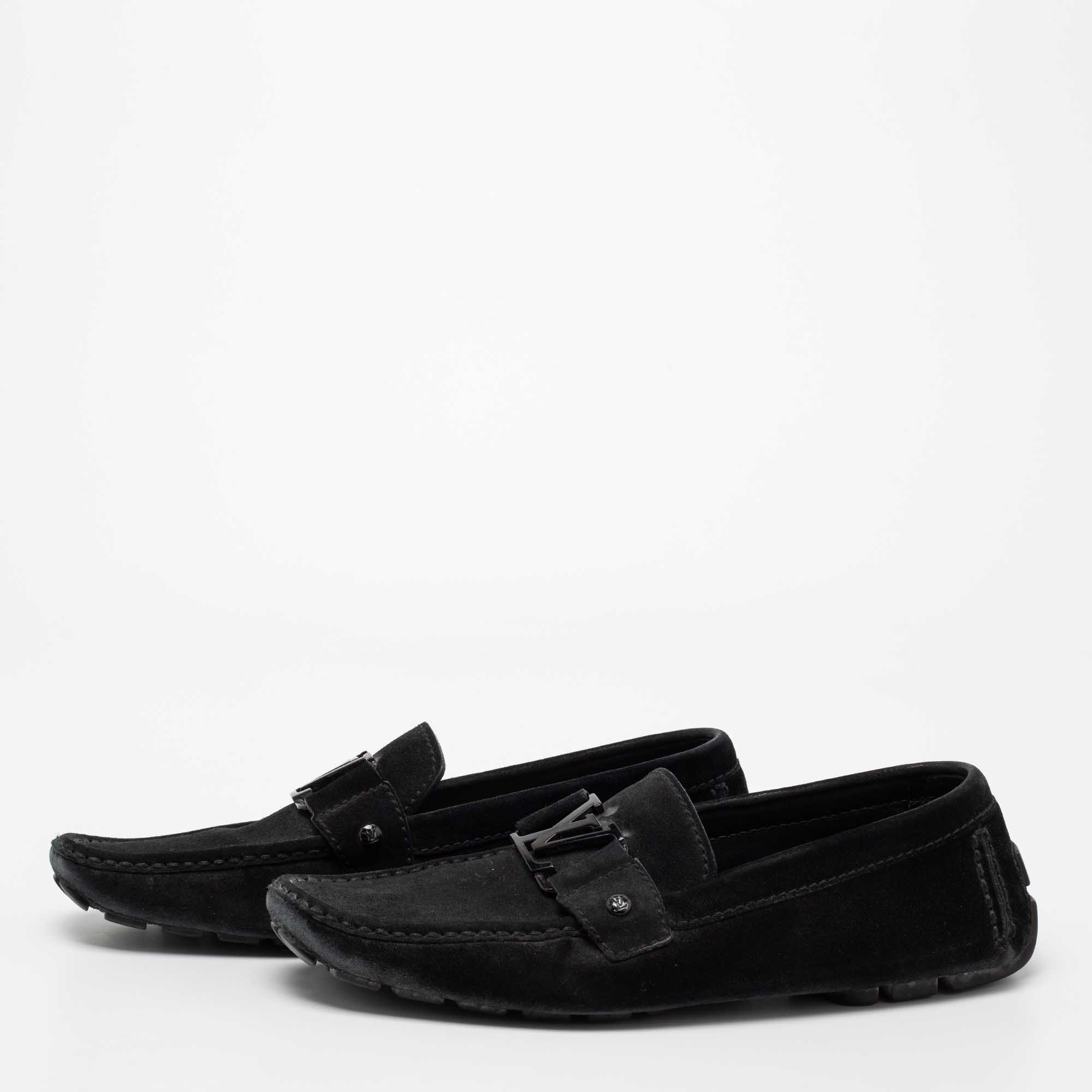 

Louis Vuitton Black Suede Monte Carlo Loafers Size