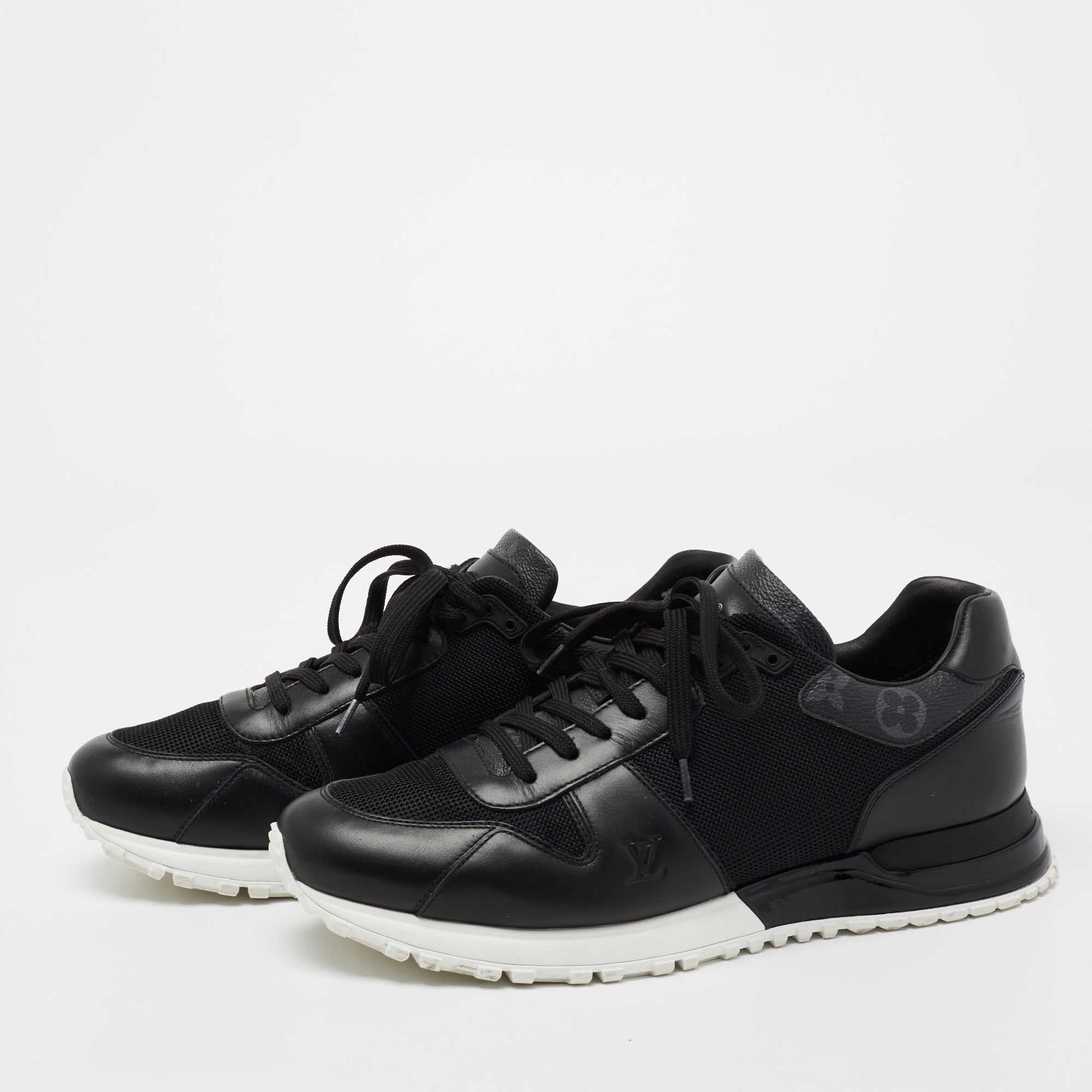 

Louis Vuitton Black Mesh and Leather Run-Away Low-Top Sneakers Size