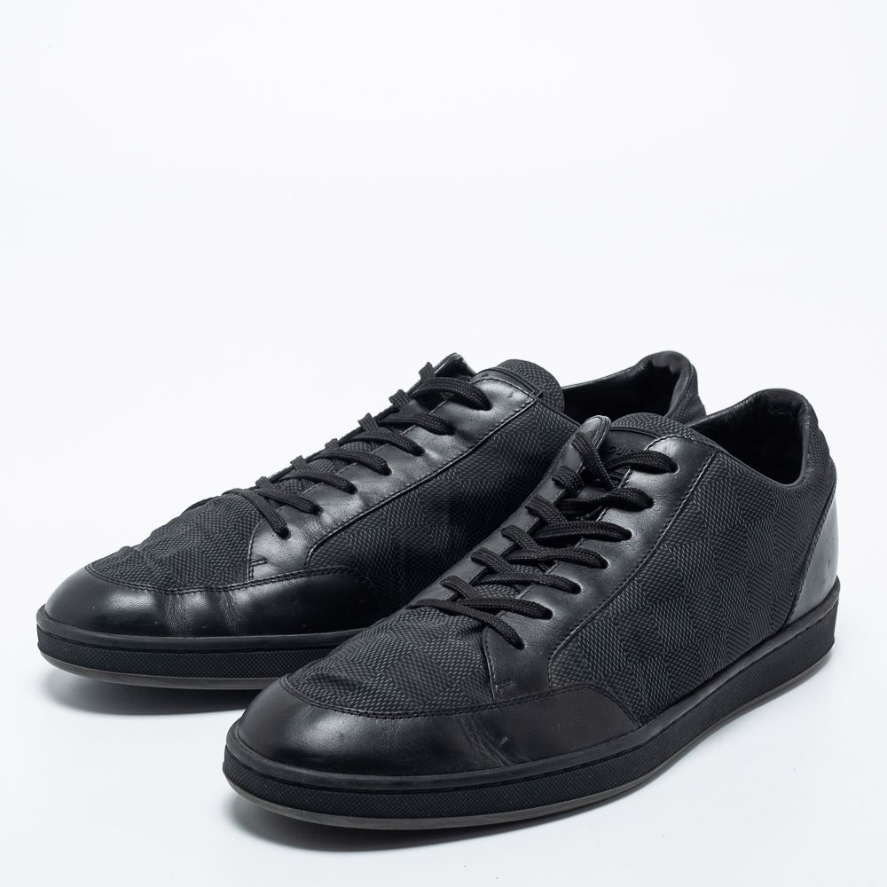 

Louis Vuitton Black Damier Graphite Nylon And Leather Offshore Sneakers Size