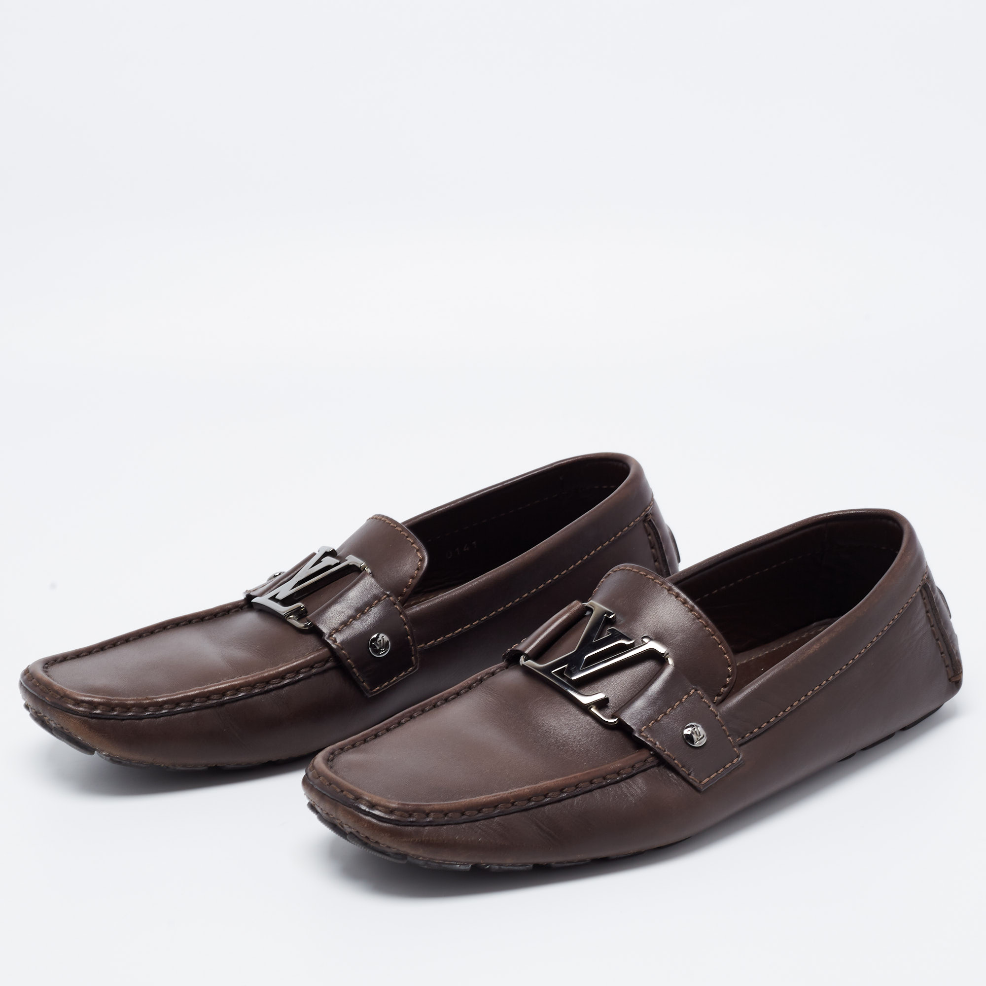 

Louis Vuitton Brown Leather Slip on Loafers Size