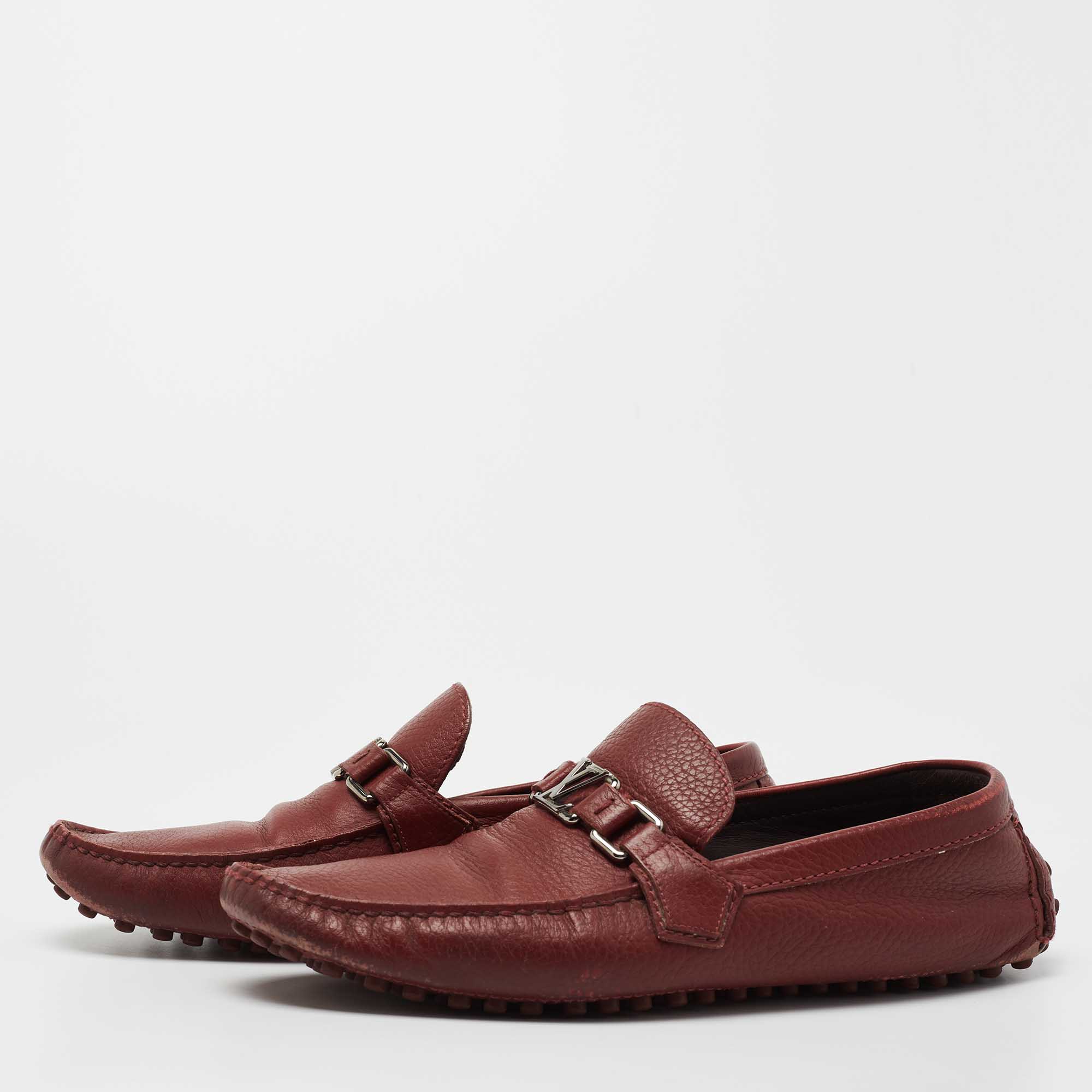 

Louis Vuitton Red Leather Hockenheim Loafers Size