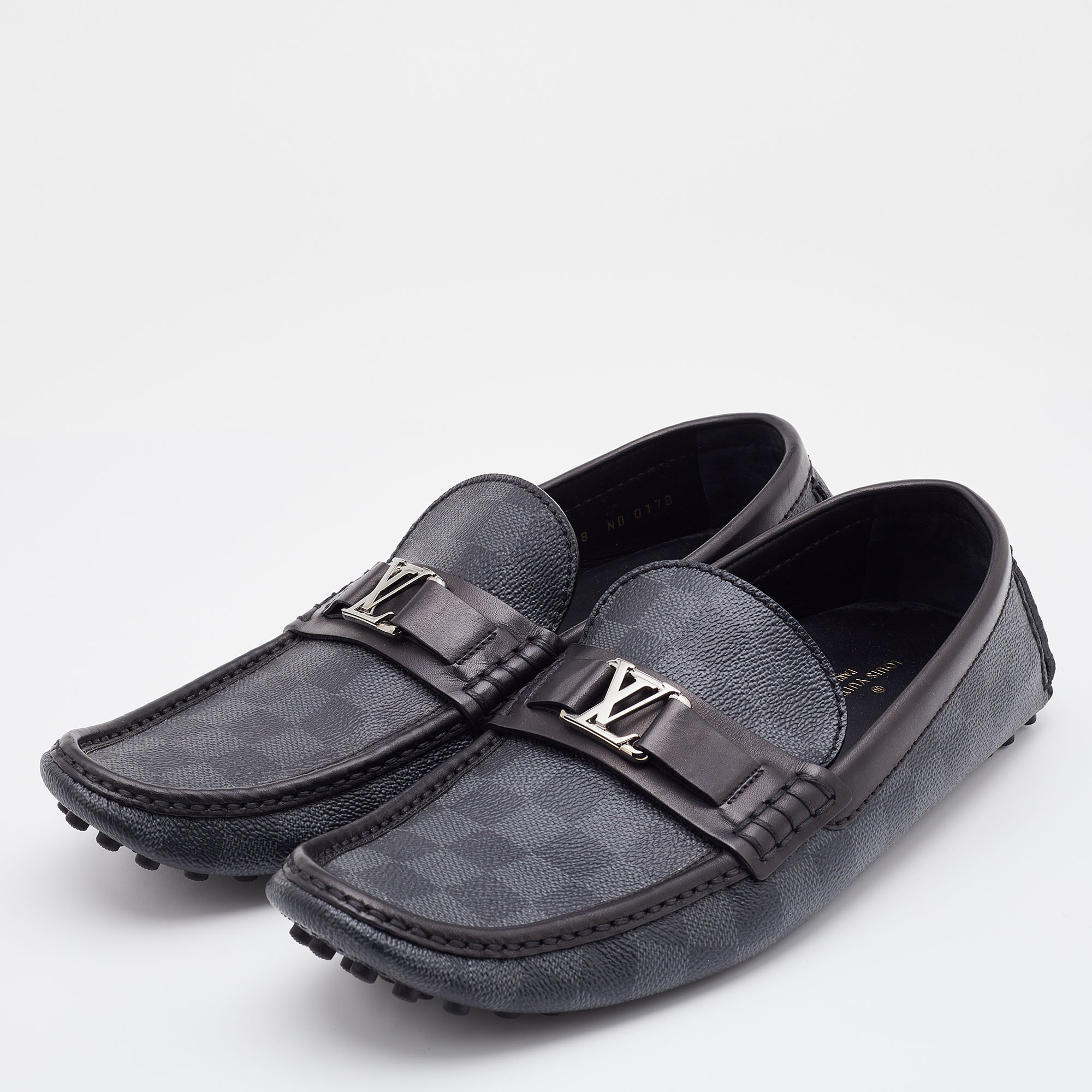 

Louis Vuitton Damier Graphite Canvas Hockenheim Loafers Size, Black