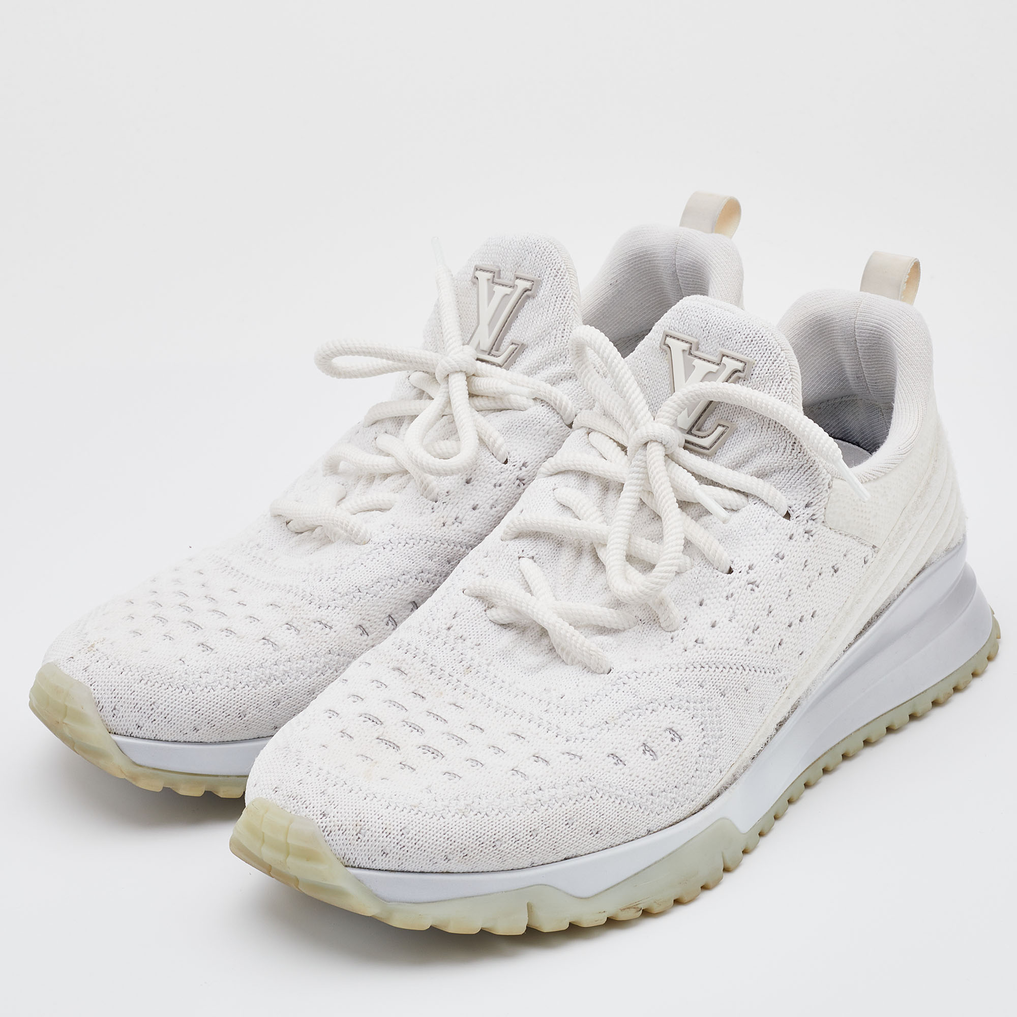 

Louis Vuitton White Knit Fabric V.N.R Sneakers Size