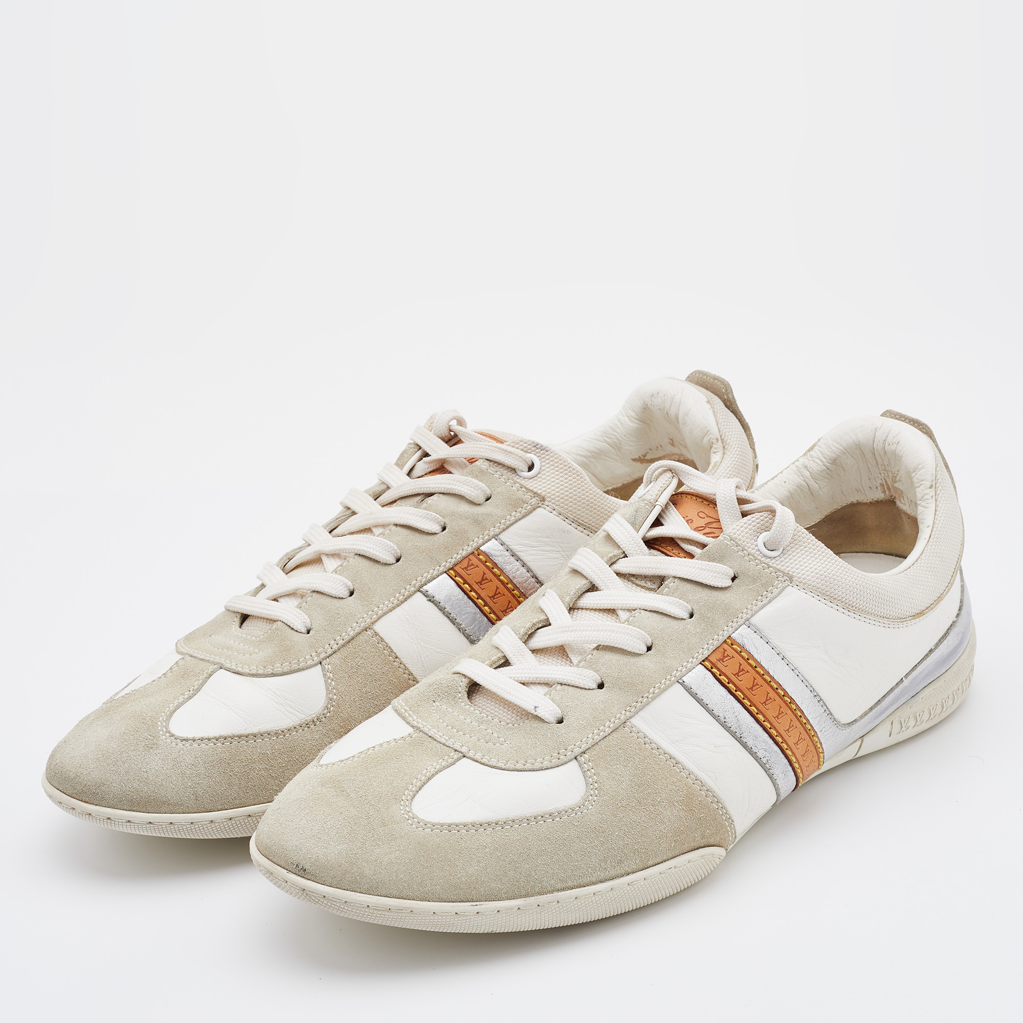 

Louis Vuitton Tricolor Leather and Suede Low Top Sneakers Size, Multicolor